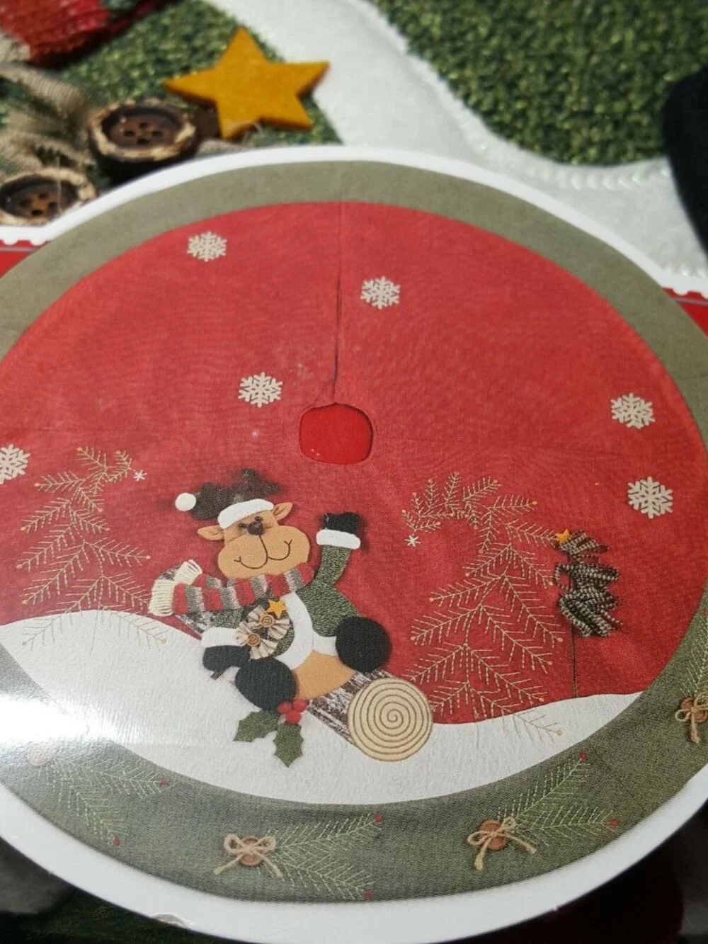 Reindeer Or Snowman Christmas Tree Skirt 3D 48